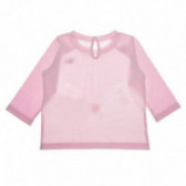 Памучна блуза с дълъг ръкав за бебе за момиче розова Benetton 131329 4