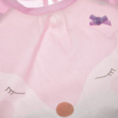 Памучна блуза с дълъг ръкав за бебе за момиче розова Benetton 131330 6