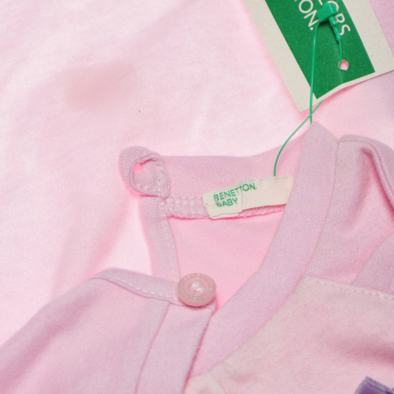 Памучна блуза с дълъг ръкав за бебе за момиче розова Benetton 131331 8