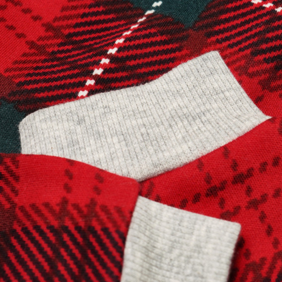 Памучна пижама за бебе в сиво и червено Benetton 131334 3