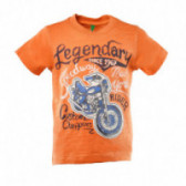 Памучна тениска за момче оранжева Benetton 131379 