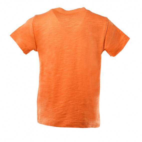 Памучна тениска за момче оранжева Benetton 131380 2