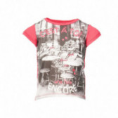 Памучна тениска за момиче розова Benetton 131392 