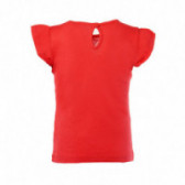 Памучна тениска за бебе за момиче червена Benetton 131465 2