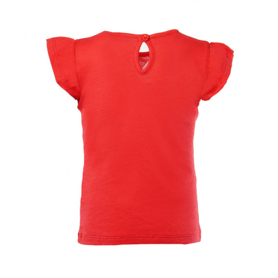 Памучна тениска за бебе за момиче червена Benetton 131465 2
