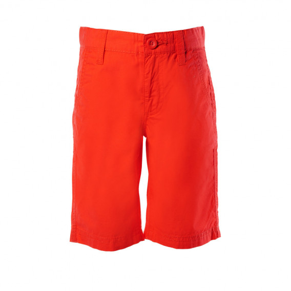 Памучни къси панталони с регулируема талия, червени Benetton 131555 