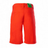 Памучни къси панталони с регулируема талия, червени Benetton 131556 2