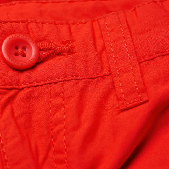 Памучни къси панталони с регулируема талия, червени Benetton 131557 3