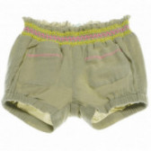 Памучни къси панталони за бебе за момиче зелени Benetton 131674 