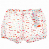 Памучни къси панталони за бебе за момиче бели Benetton 131701 2