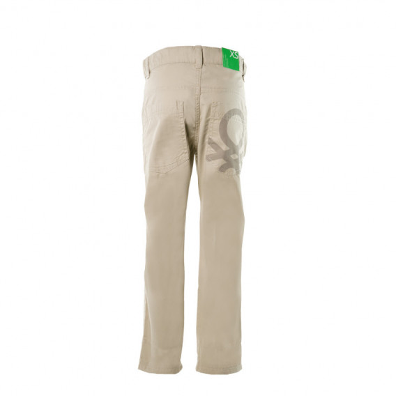 Памучни панталони за момче бежови Benetton 131758 2