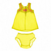 Памучен комплект за бебе за момиче жълт Benetton 131783 