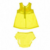 Памучен комплект за бебе за момиче жълт Benetton 131786 4