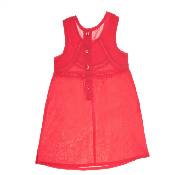 Памучен рокля за бебе, червена Benetton 131794 2