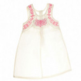 Памучна рокля с гащички за бебе момиче, бяла Benetton 131796 