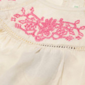 Памучна рокля с гащички за бебе момиче, бяла Benetton 131801 6