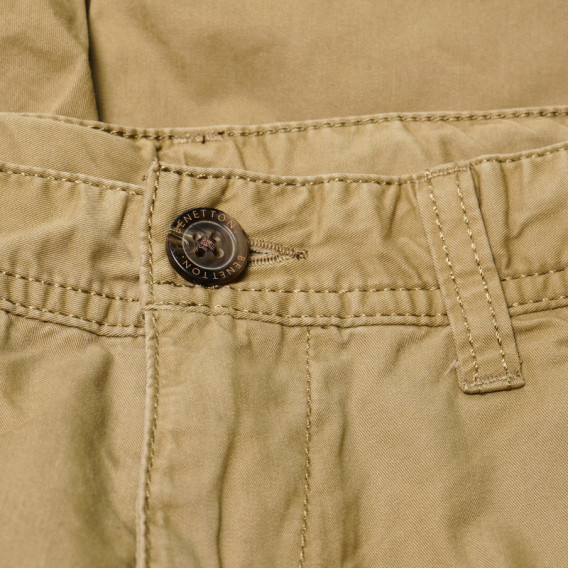 Памучни панталони за момче кафяви Benetton 131894 3