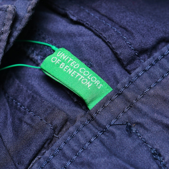 Памучни панталони за момче сини Benetton 131898 4