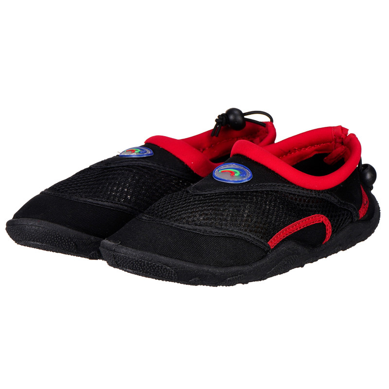Аква обувки за момче, черни с червени орнаменти  132034