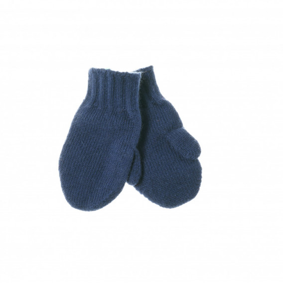 Плетени вълненеи ръкавици за момче сини Benetton 132283 