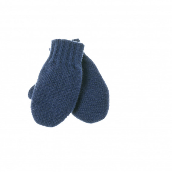 Плетени вълненеи ръкавици за момче сини Benetton 132284 2