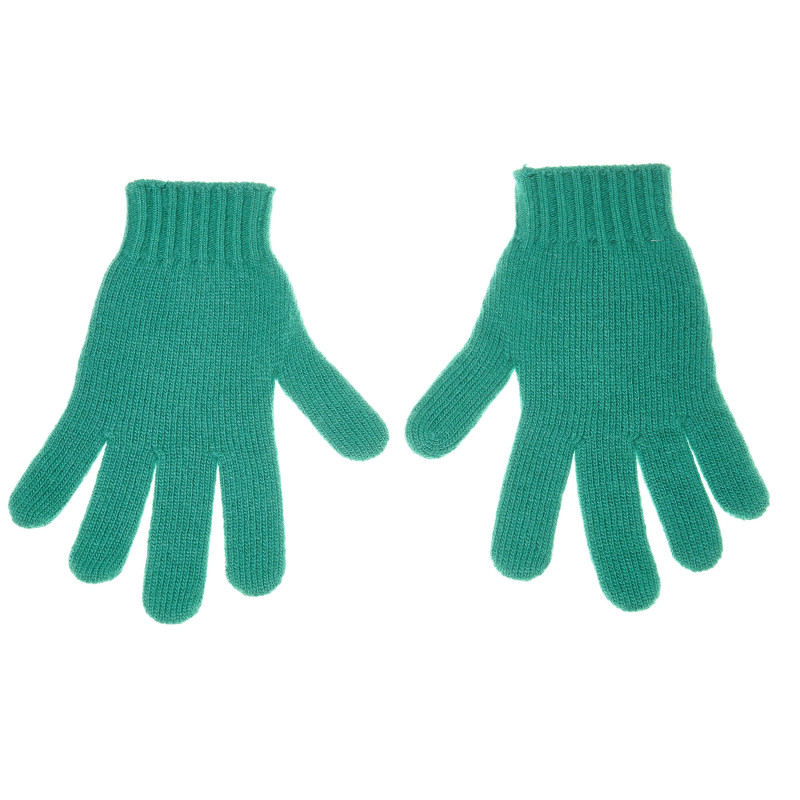 Плетени вълненеи ръкавици за момче зелени  132292