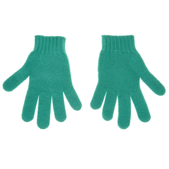 Плетени вълненеи ръкавици за момче зелени Benetton 132293 2