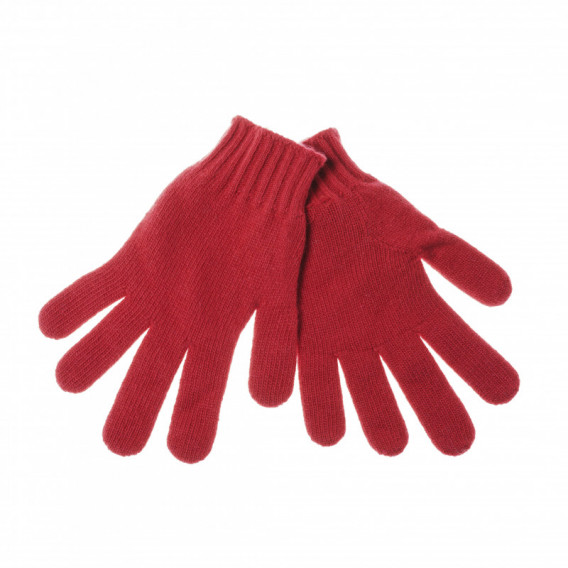 Плетени вълненеи ръкавици червени Benetton 132300 