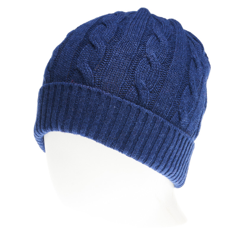 Плетена шапка за момче синя  132310