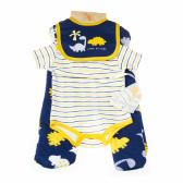 Комплект за бебе момче от 5 части в жълто и синьо на динозаври LILY AND JACK 13314 