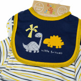 Комплект за бебе момче от 5 части в жълто и синьо на динозаври LILY AND JACK 13315 2