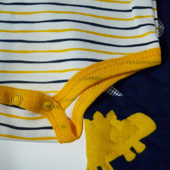 Комплект за бебе момче от 5 части в жълто и синьо на динозаври LILY AND JACK 13317 4
