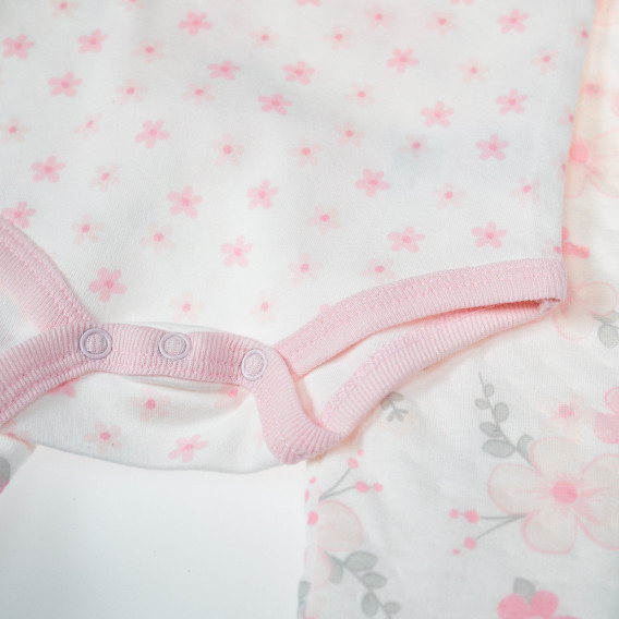 Комплект за бебе момиче от 5 части с принт на розови цветя BONJOUR BEBE 13323 4