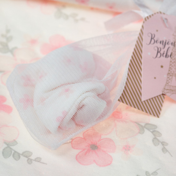 Комплект за бебе момиче от 5 части с принт на розови цветя BONJOUR BEBE 13325 6