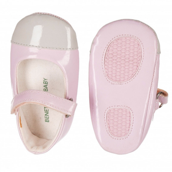 Обувки тип балерини за бебе за момиче, розови Benetton 135429 4