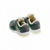 Маратонки с велкро закопчаване за бебе за момче, в сиво и зелено Benetton 135431 2