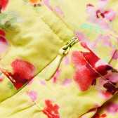 Памучна рокля с флорален принт за момиче жълта Benetton 136637 6