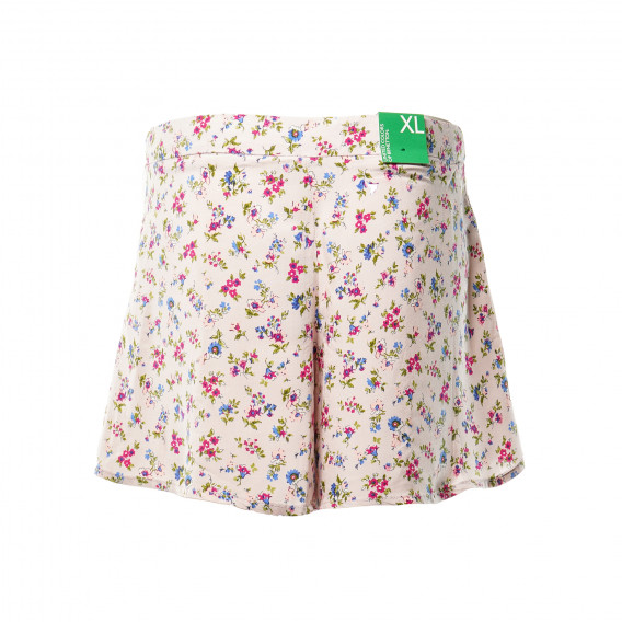 Къси панталони за момиче бели с флорален принт Benetton 136651 2