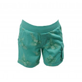Памучни къси панталони за бебе зелени Benetton 136711 2