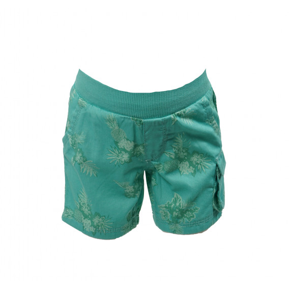 Памучни къси панталони за бебе зелени Benetton 136711 2
