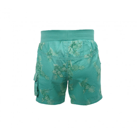 Памучни къси панталони за бебе зелени Benetton 136712 4