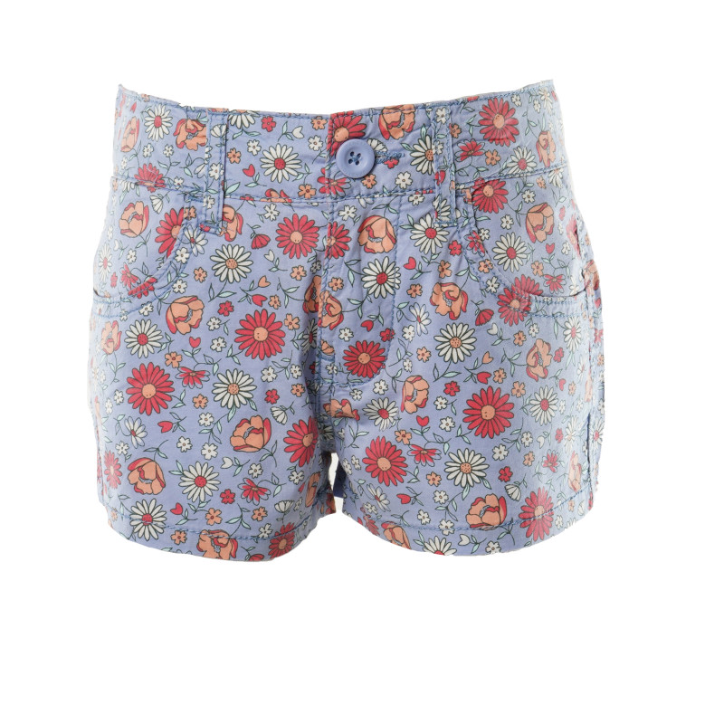 Къси панталони за момиче лилави с флорален принт  136759