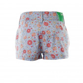 Къси панталони за момиче лилави с флорален принт Benetton 136760 2