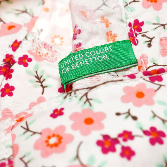 Къс панталон в бял цвят с принт на цветя за момиче Benetton 136769 5
