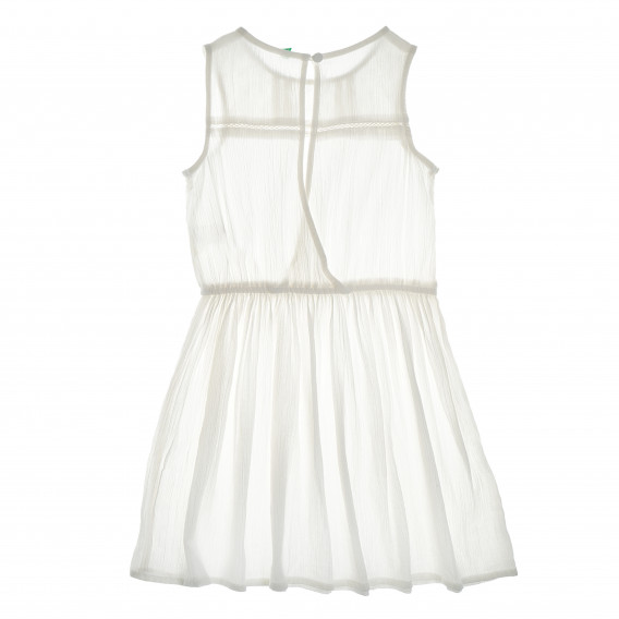 Памучна рокля без ръкави за момиче бяла Benetton 136813 2
