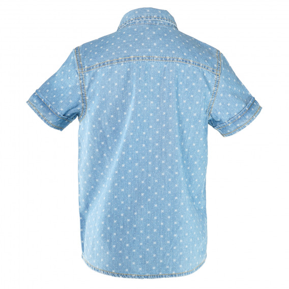 Памучна риза с къс ръкав за момче синя Benetton 136892 2