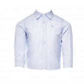Памучна риза с дълъг ръкав за момче синя Benetton 136900 