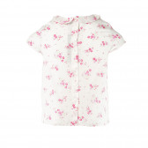 Памучна риза за момиче бяла с флорален принт Benetton 136912 3