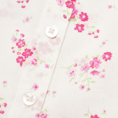 Памучна риза за момиче бяла с флорален принт Benetton 136918 11