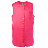 Памучна риза без ръкави за момиче розова Benetton 136939 